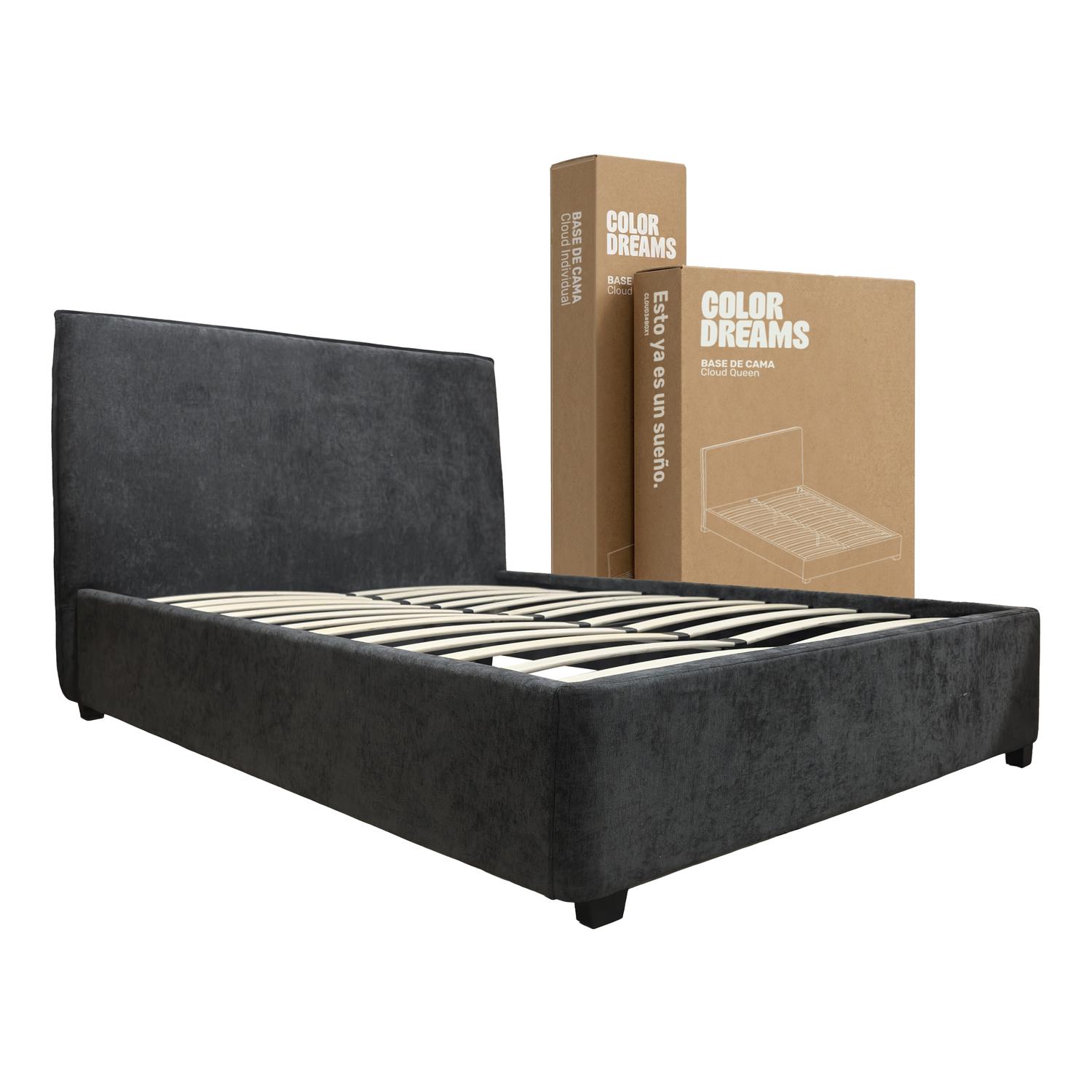 Cama Queen Size Color Dreams | Madera Tapizada | 204x150 cm - ColorDreams
