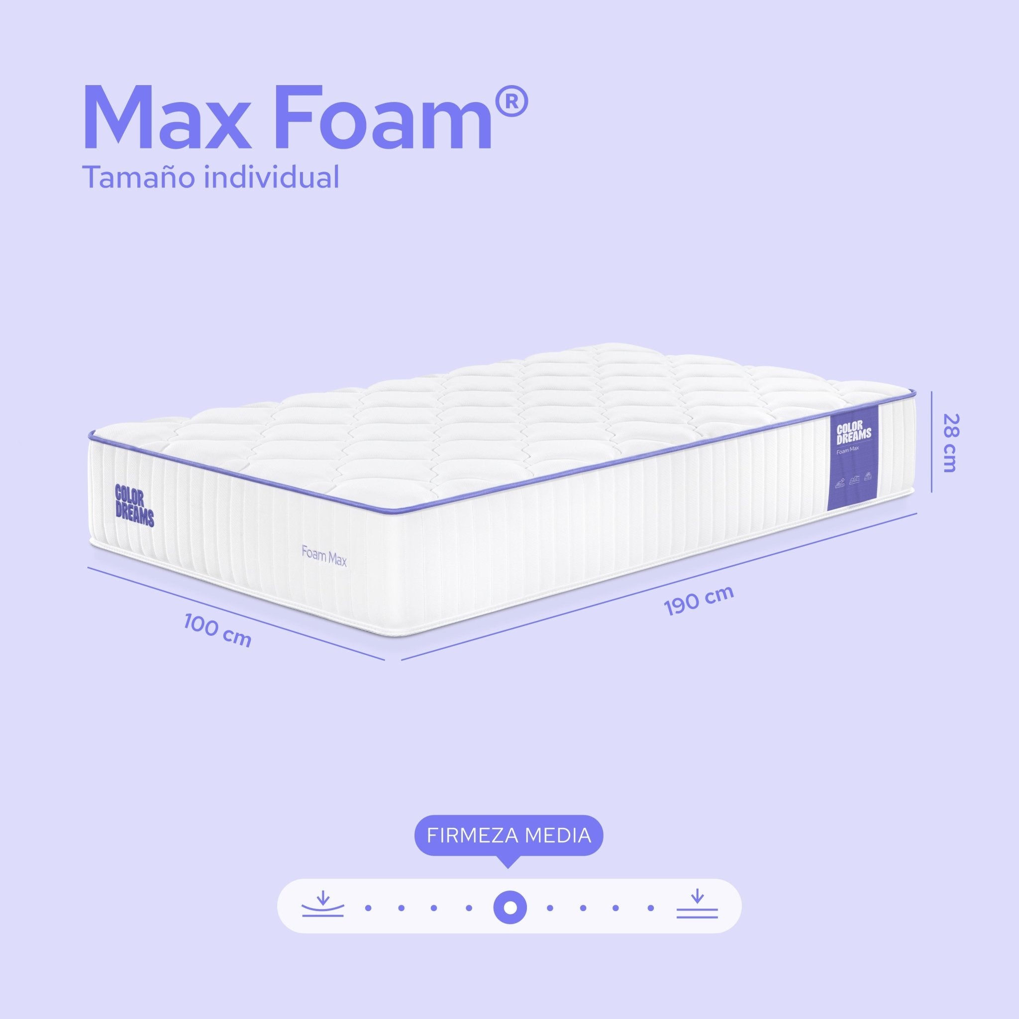 Colchón Individual Foam Max 28cm - ColorDreams