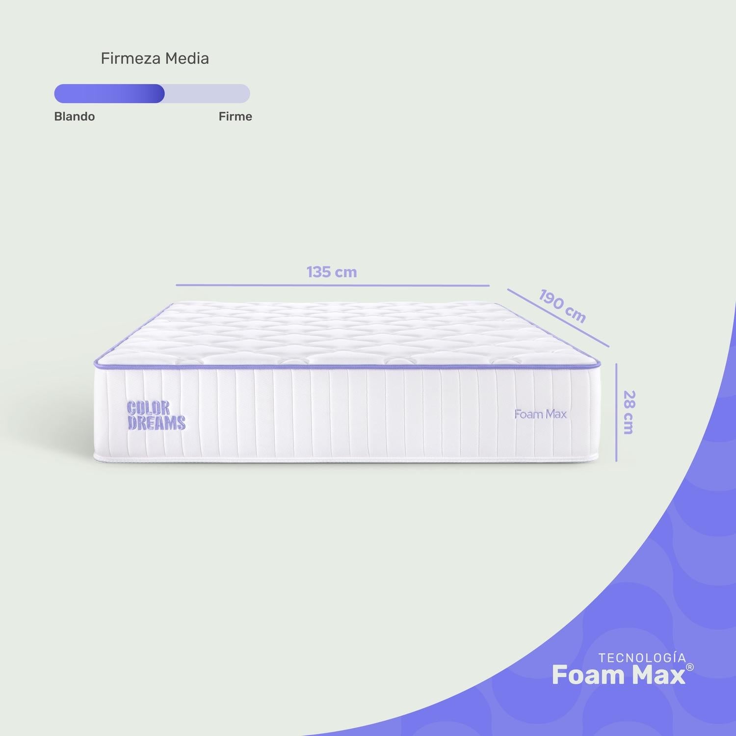 Colchón Matrimonial Foam Max 28cm - ColorDreams