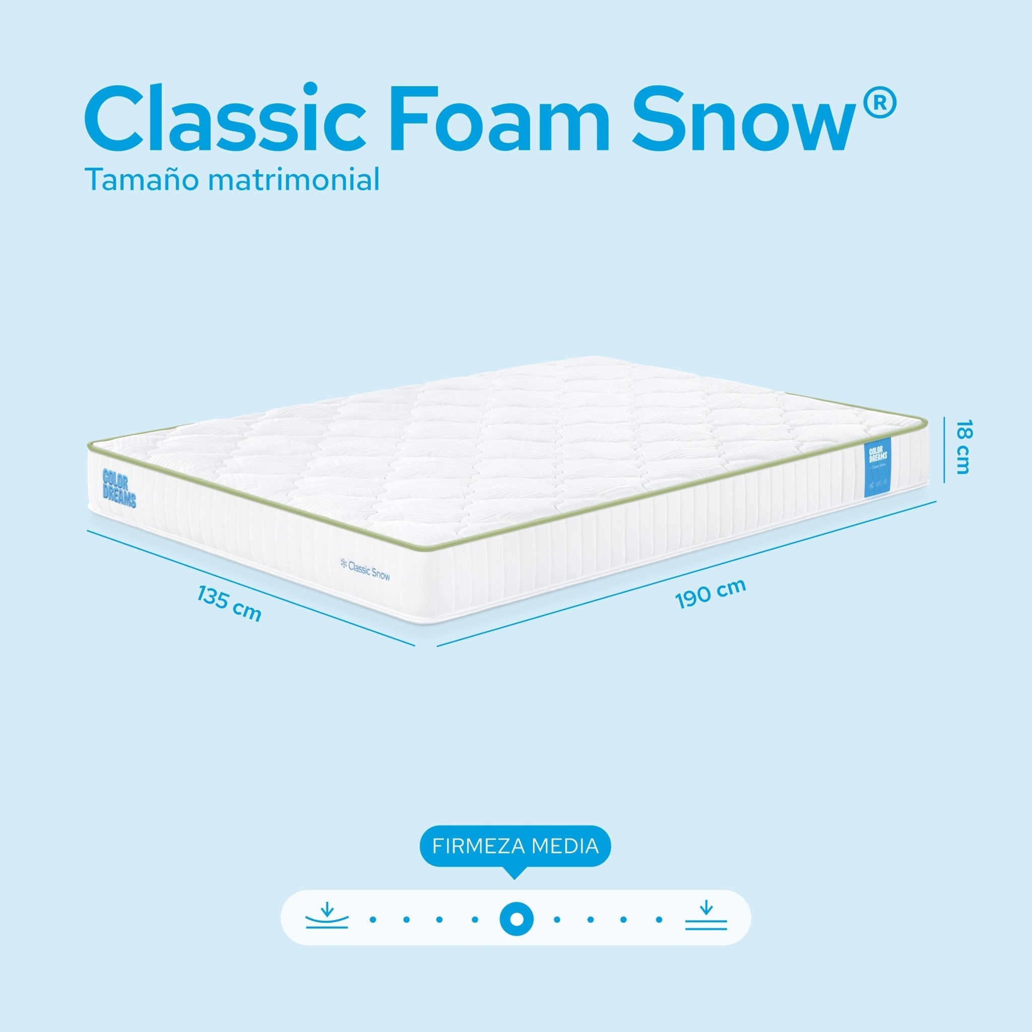 Colchón Matrimonial Snow Foam 18cm - ColorDreams