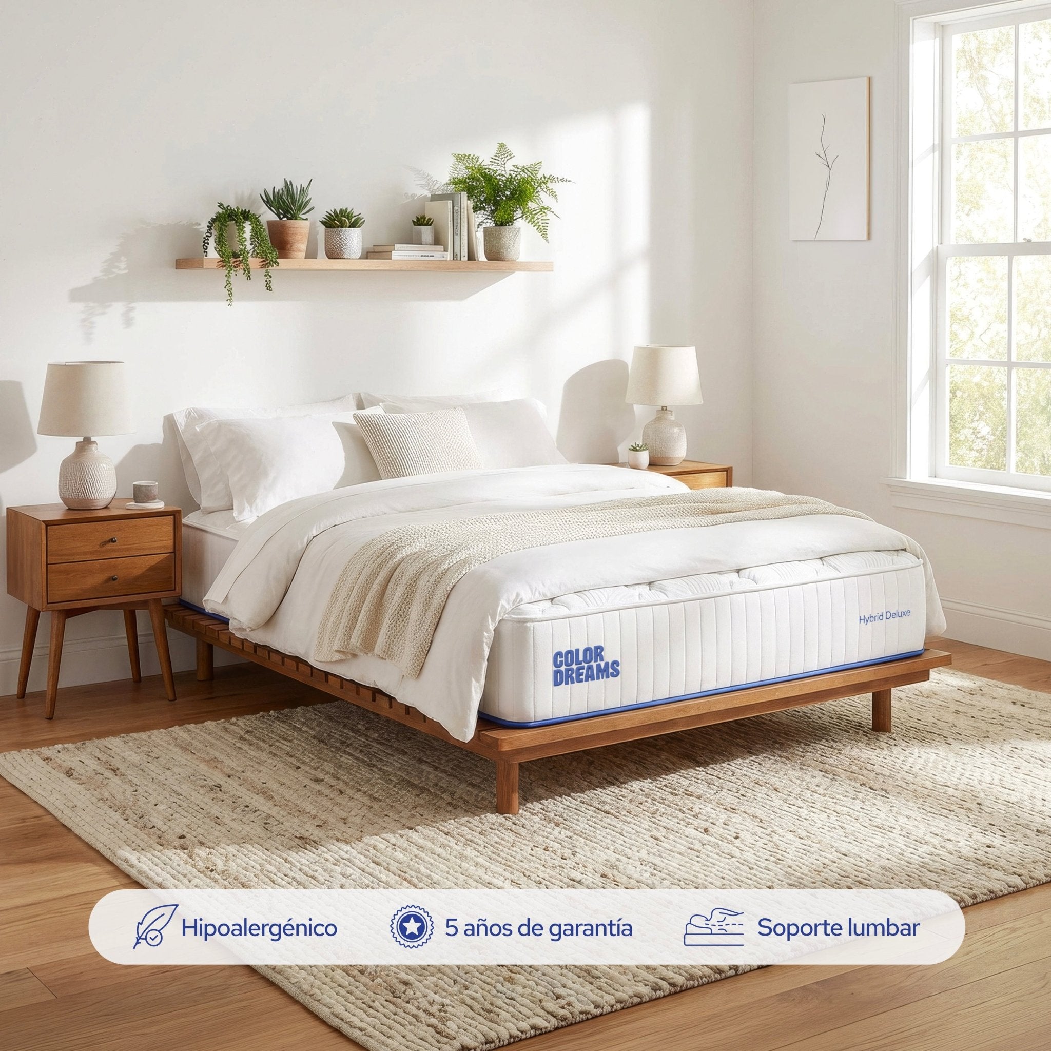 Colchón Queen Hybrid Deluxe 25cm - ColorDreams