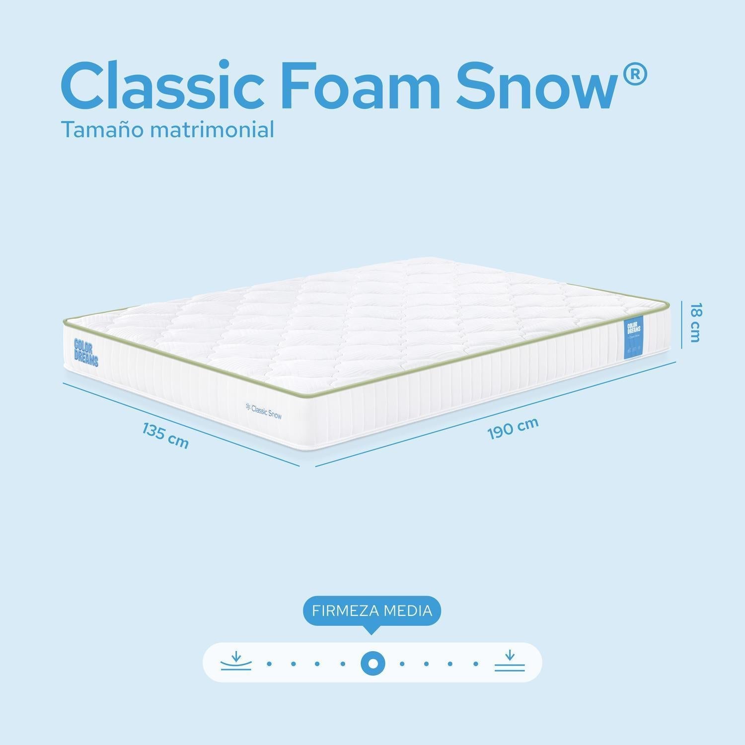 Colchón Snow Foam 18 cm en Caja - ColorDreams