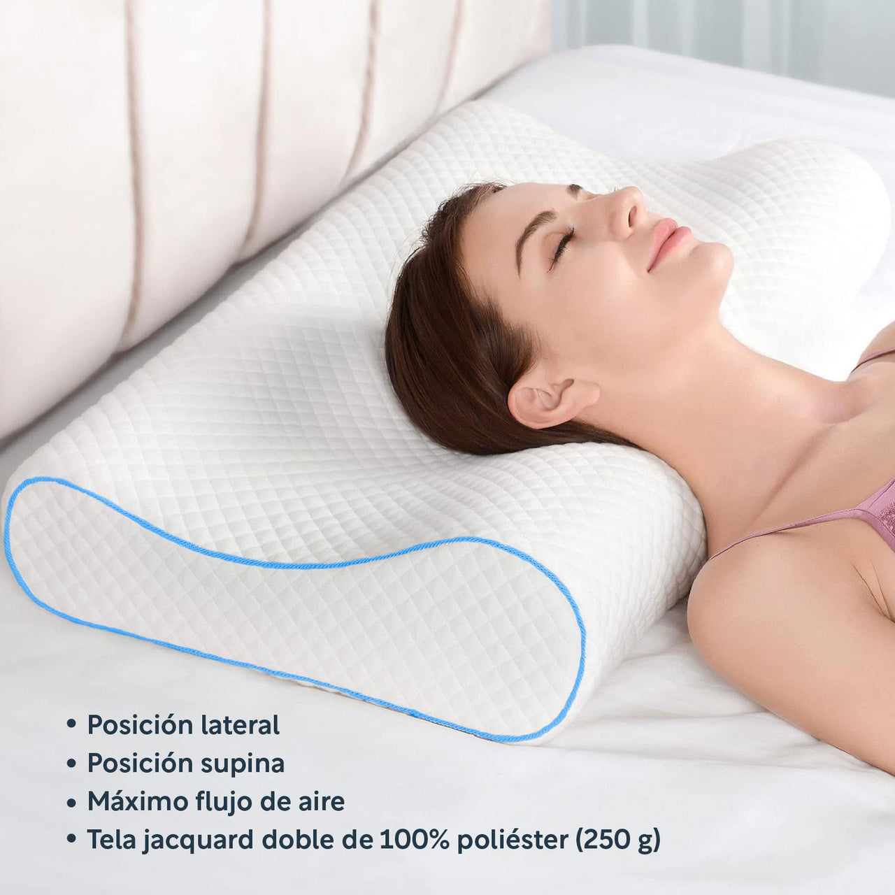 Almohada Ortopédica 2 Pzas Espuma Viscoelástica Colordreams