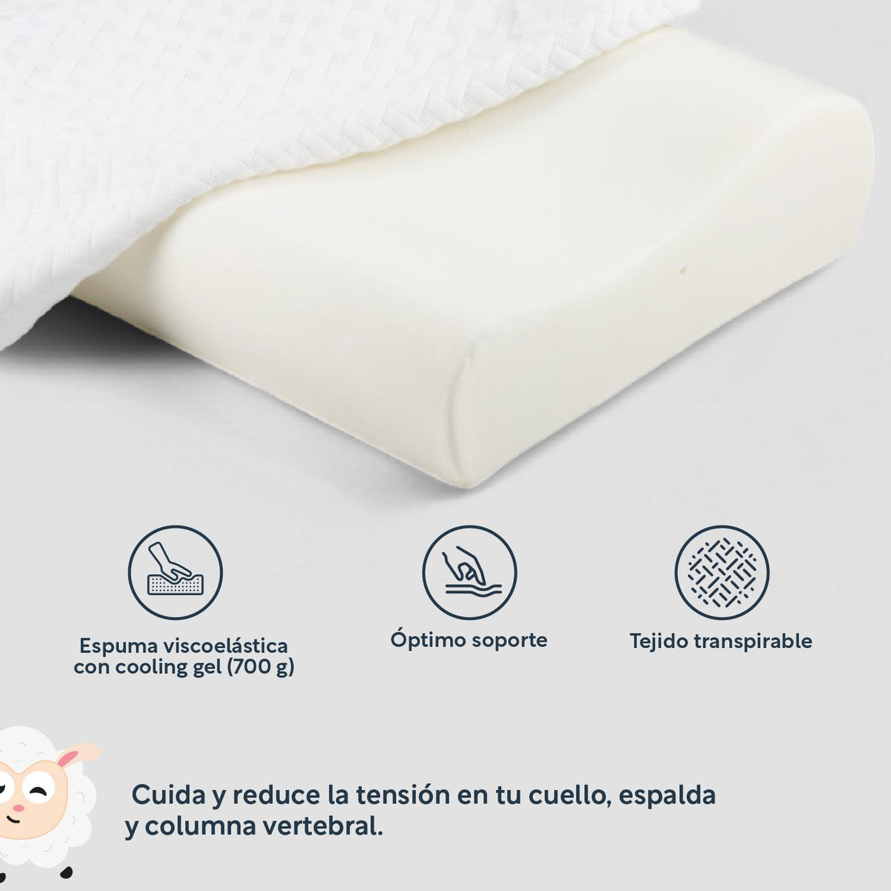 Almohada Ortopédica 2 Pzas Espuma Viscoelástica Colordreams