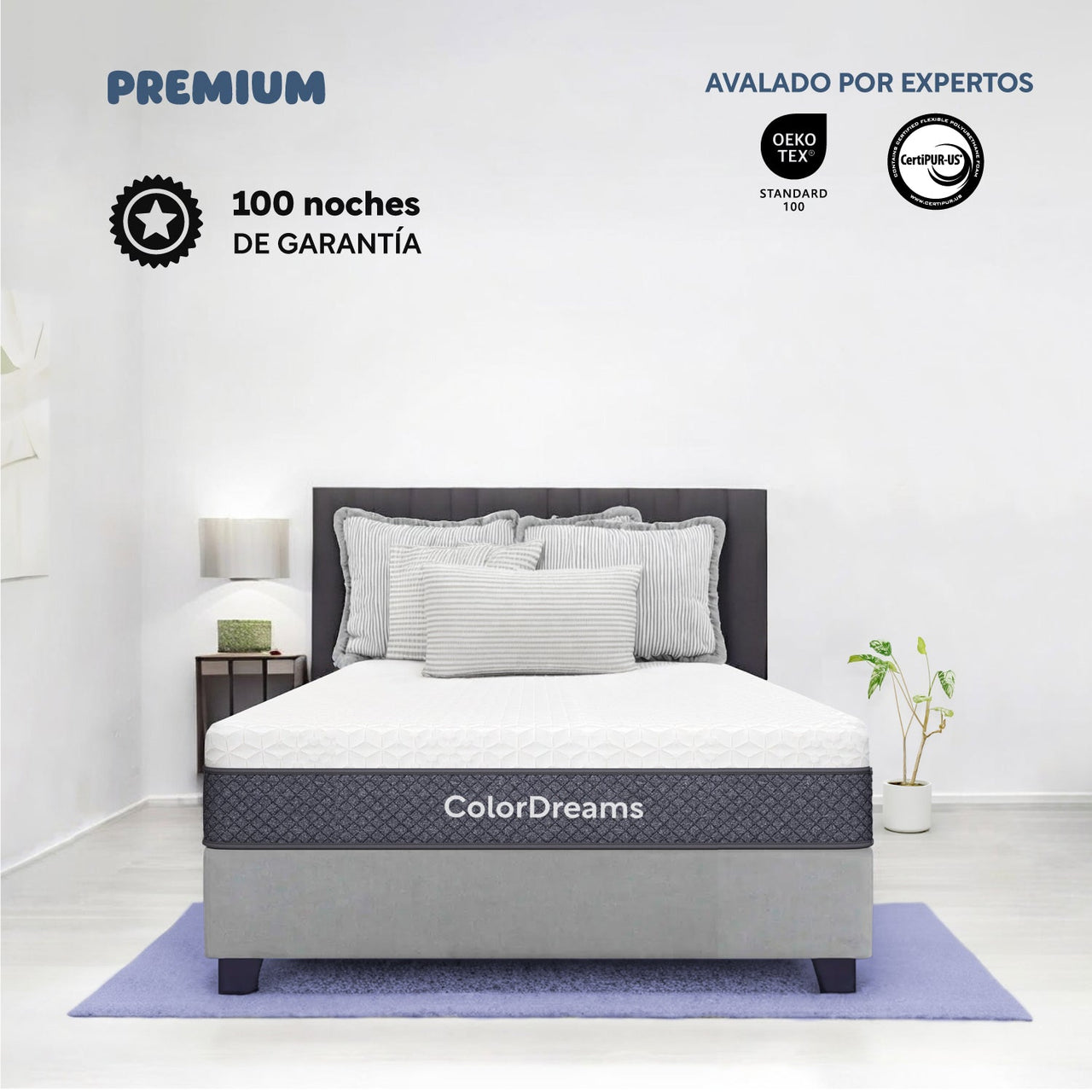 Colchón King Size Premium En Caja Memory Foam 200x190x23 cm ColorDreams