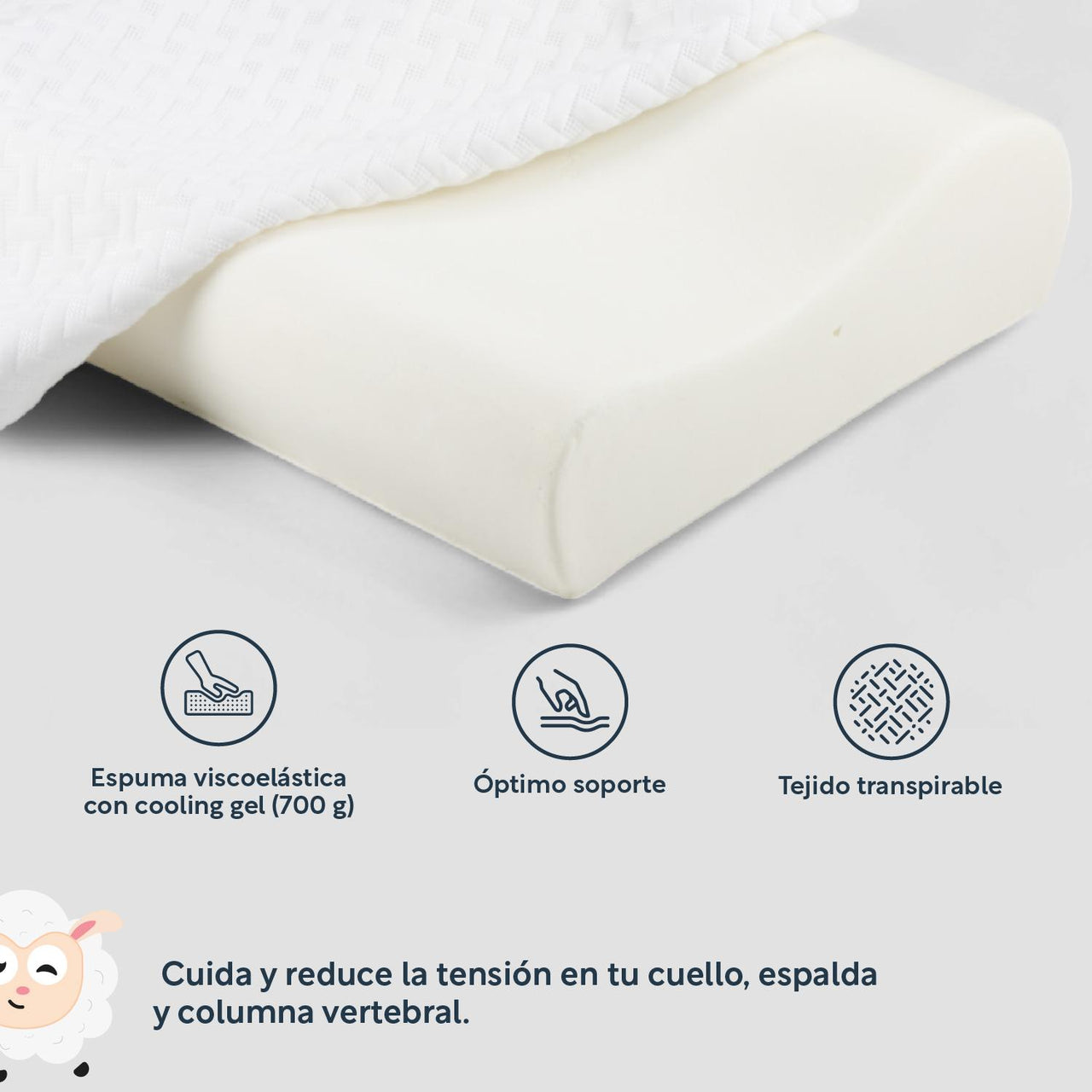 Almohada Ortopédica 2 Pzas Estandar Espuma Viscoelástica