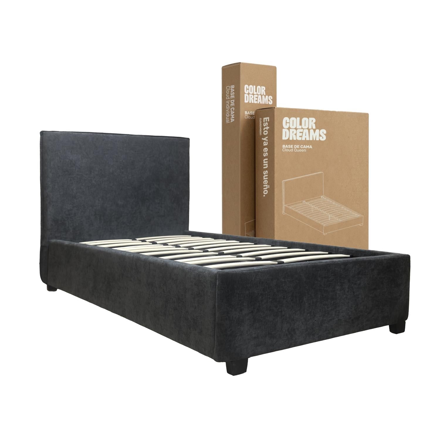 Cama Individual ColorDreams | Madera Tapizada | 204x100 cm - ColorDreams