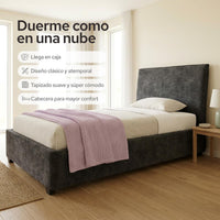 Cama Individual ColorDreams | Madera Tapizada | 204x100 cm - ColorDreams