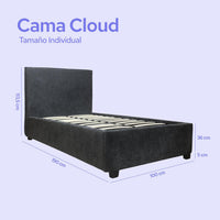 Cama Individual ColorDreams | Madera Tapizada | 204x100 cm - ColorDreams