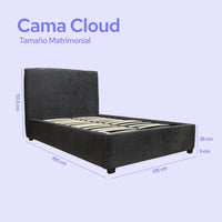 Cama Matrimonial ColorDreams | Madera Tapizada | 204x137 cm - ColorDreams