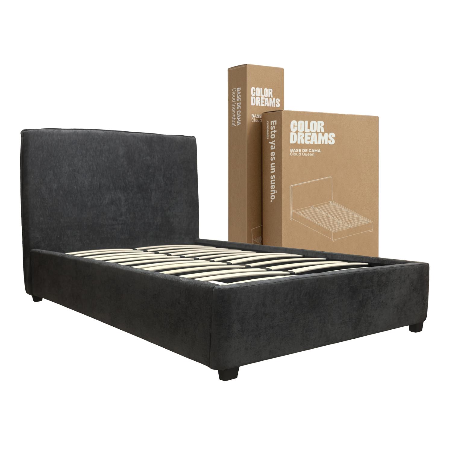 Cama Matrimonial ColorDreams | Madera Tapizada | 204x137 cm - ColorDreams