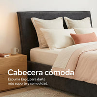 Cama Queen Size Color Dreams | Madera Tapizada | 204x150 cm - ColorDreams