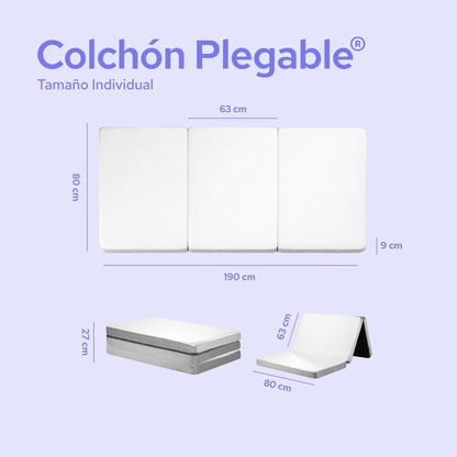 Colchón Individual 100 cm Colchoneta Plegable Con Maleta - ColorDreams