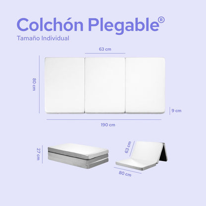 Colchón Individual 80 cm Colchoneta Plegable Con Maleta - ColorDreams