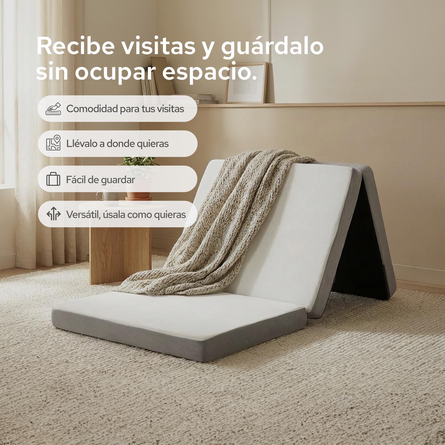 Colchón Individual 80 cm Colchoneta Plegable Con Maleta - ColorDreams