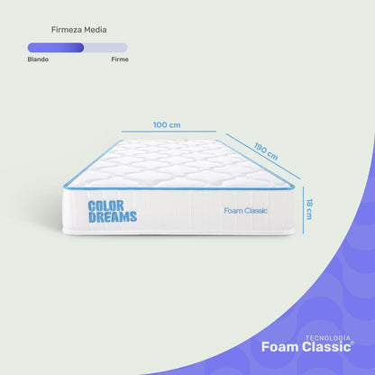 Colchón Individual Classic Foam 18cm - ColorDreams