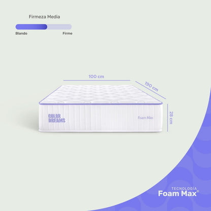 Colchón Individual Foam Max 28cm - ColorDreams