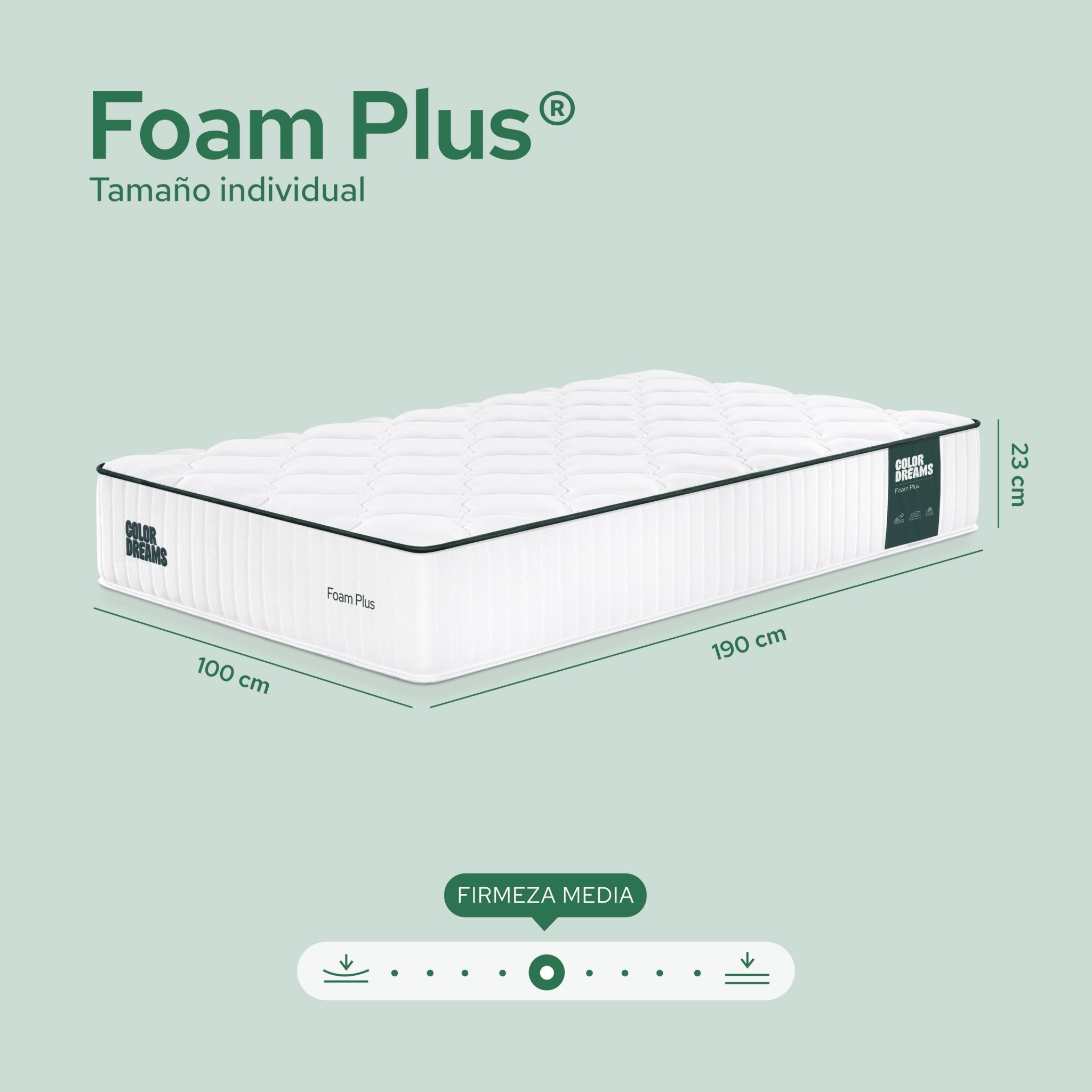 Colchón Individual Plus Foam 23cm - ColorDreams