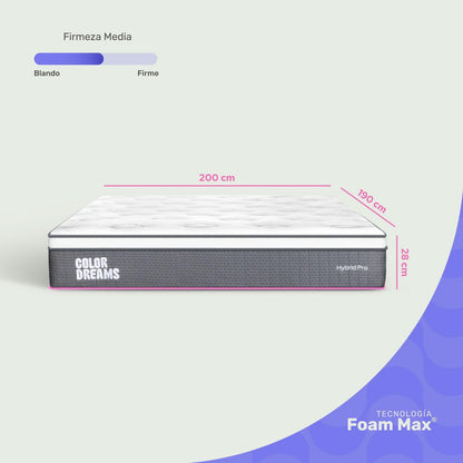 Colchón King Pro Hybrid 28 cm - ColorDreams