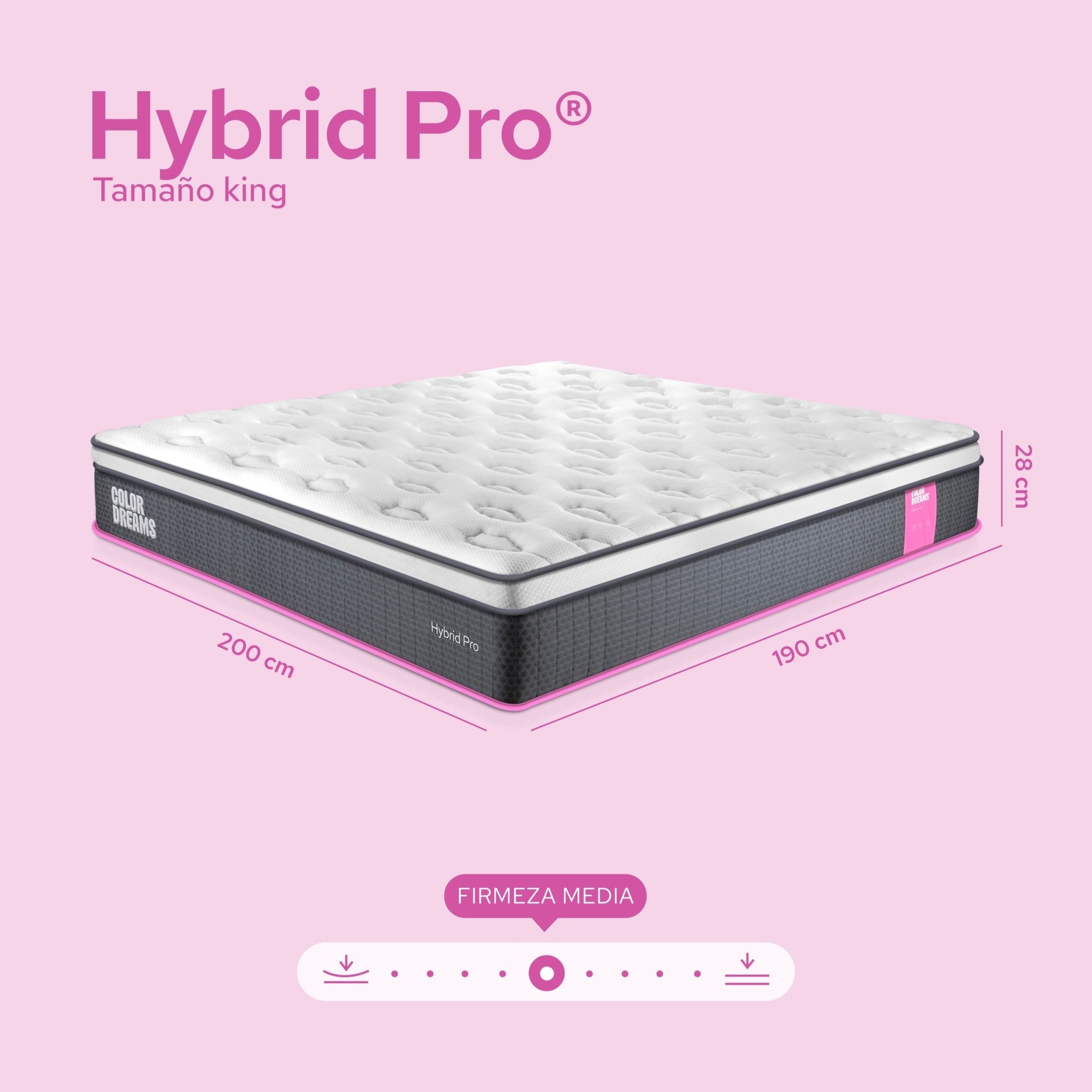 Colchón King Pro Hybrid 28 cm - ColorDreams