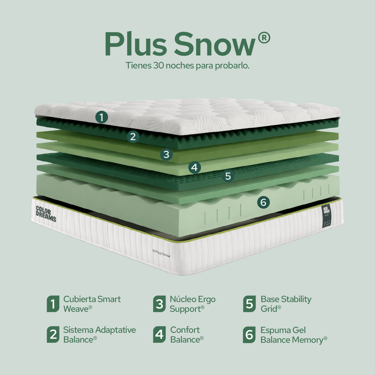 Colchón King Snow Plus 23cm - ColorDreams