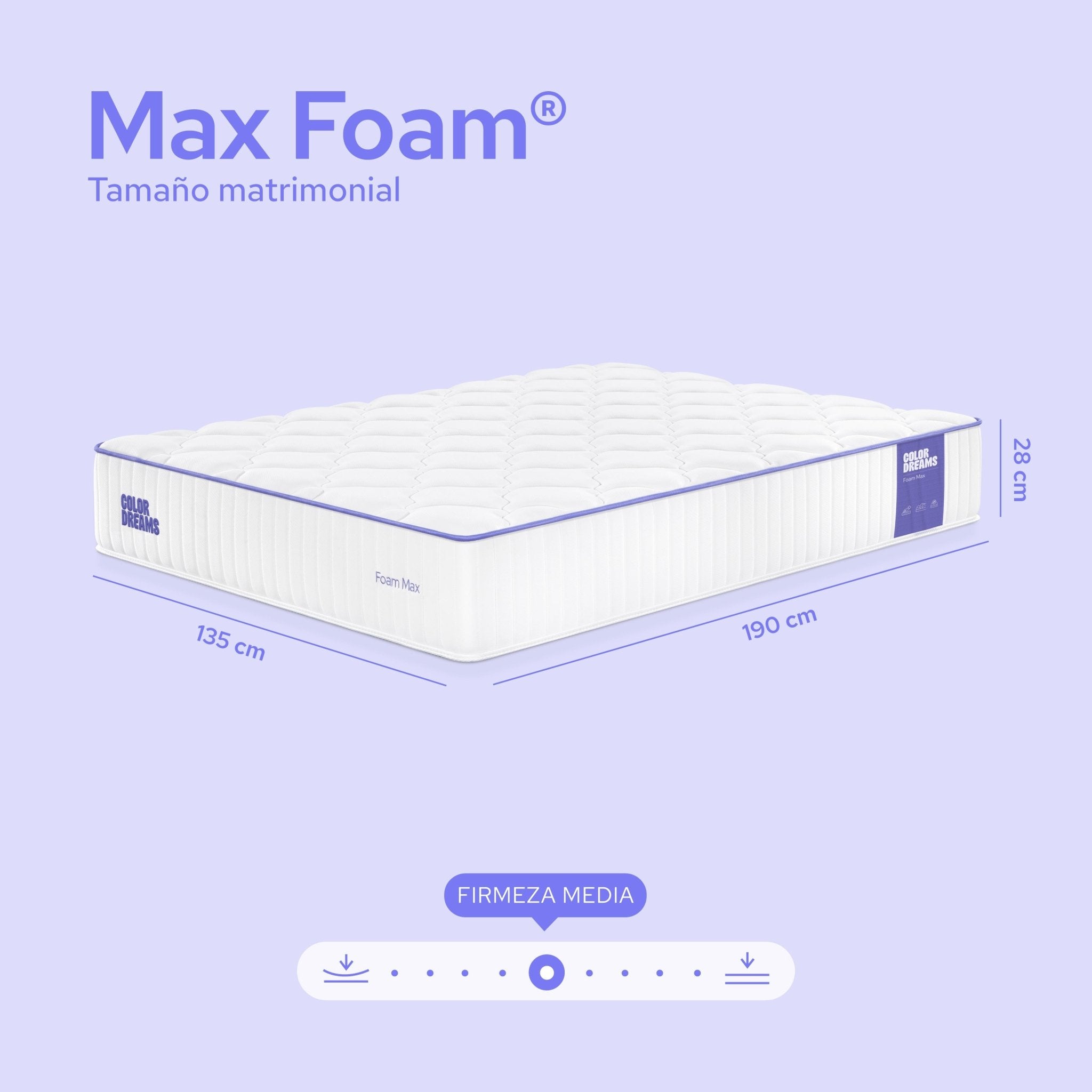 Colchón Matrimonial Foam Max 28cm - ColorDreams