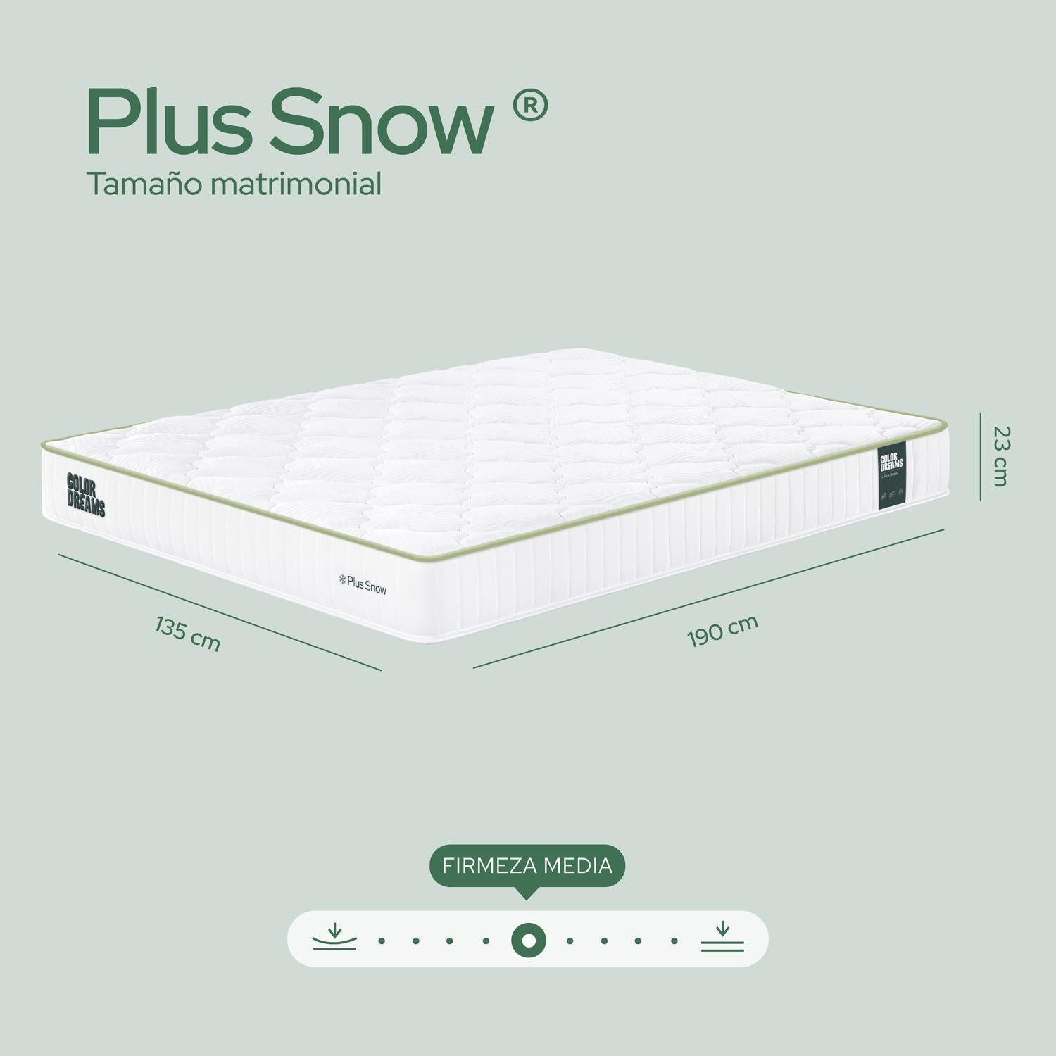 Colchón Matrimonial Snow Plus 23cm - ColorDreams
