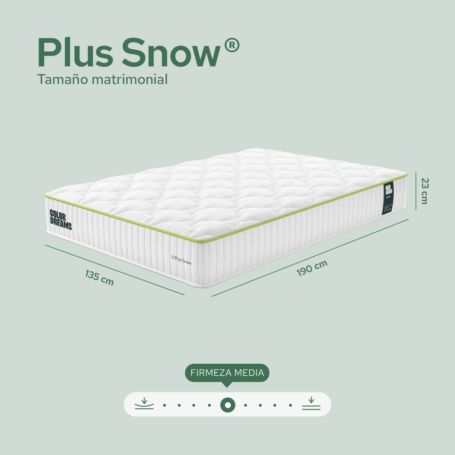 Colchón Matrimonial Snow Plus Foam 23cm - ColorDreams
