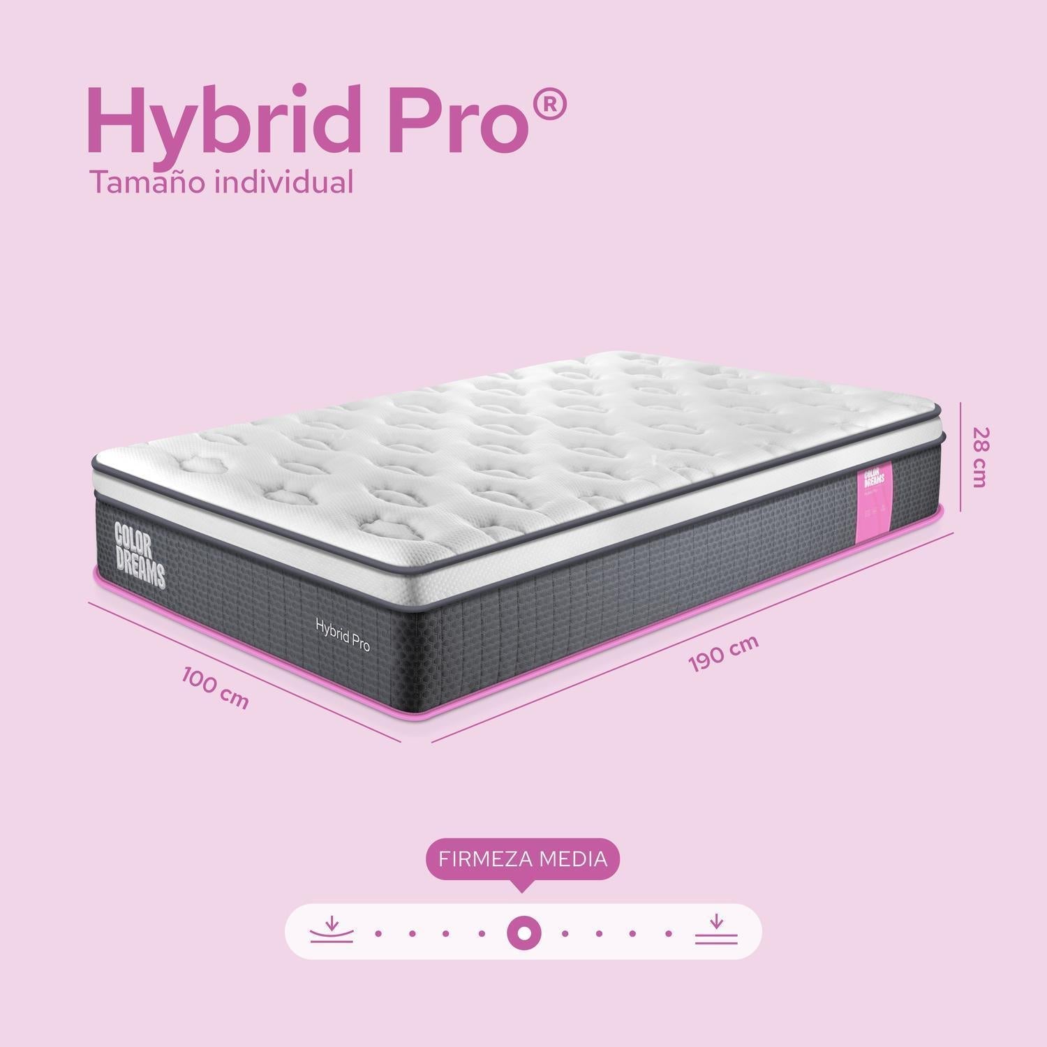 Colchón Pro Hybrid 28 cm en Caja - ColorDreams
