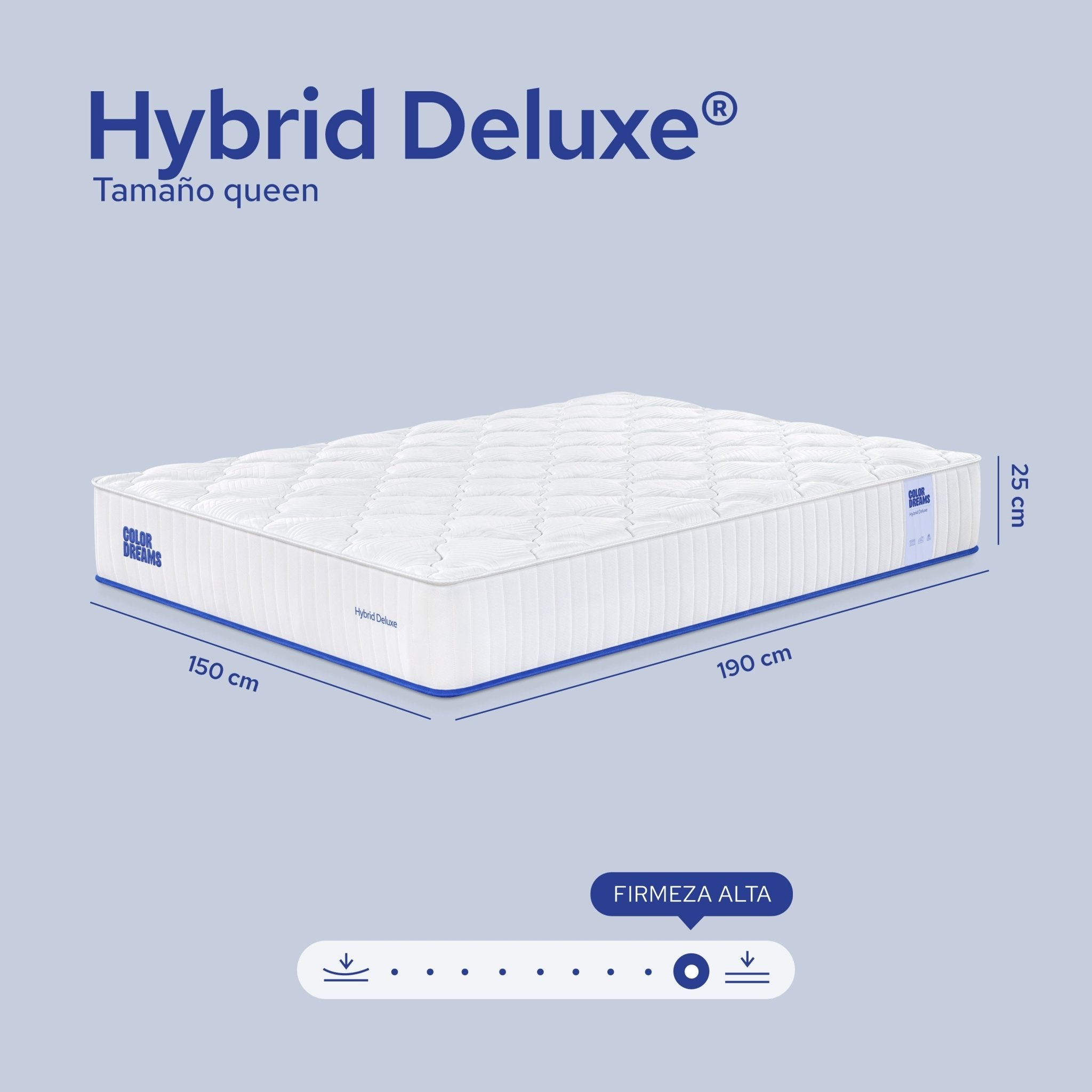 Colchón Queen Hybrid Deluxe 25cm - ColorDreams