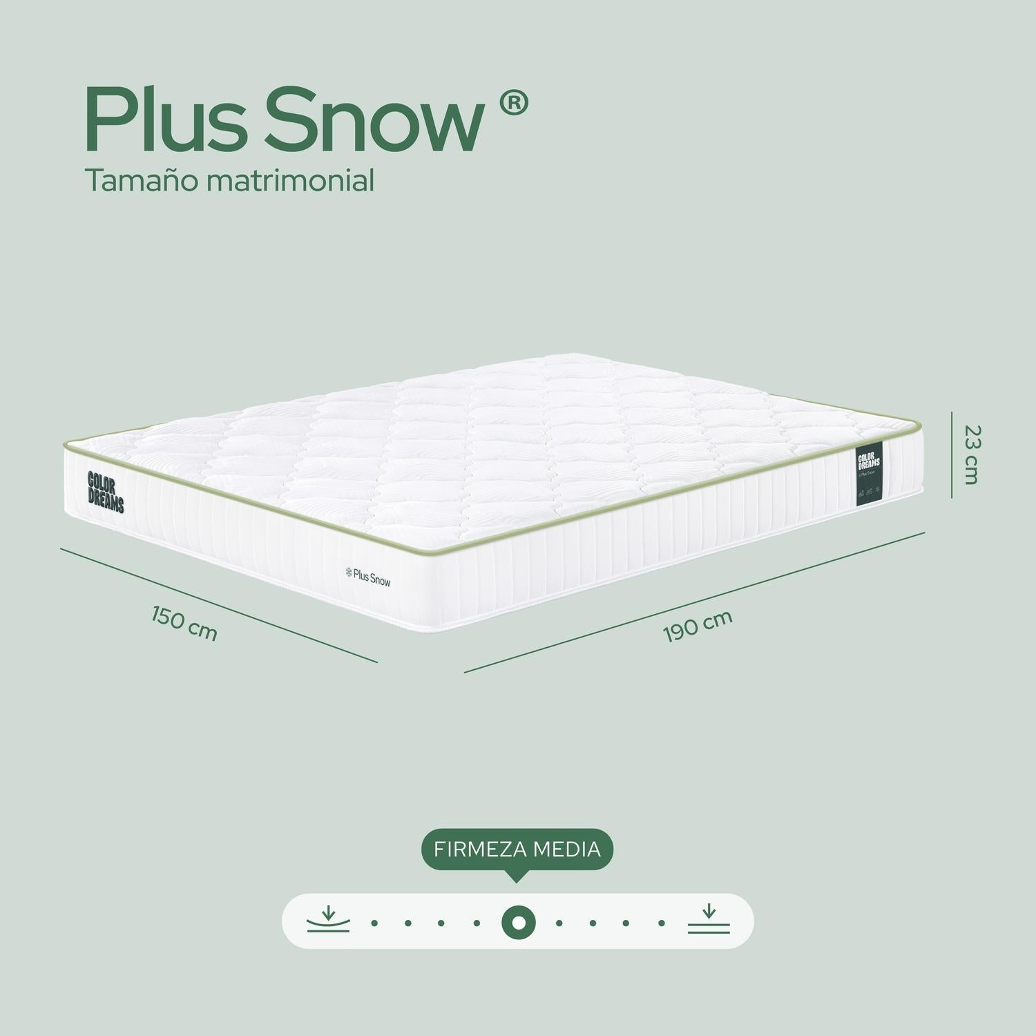 Colchón Queen Snow Plus 23cm - ColorDreams