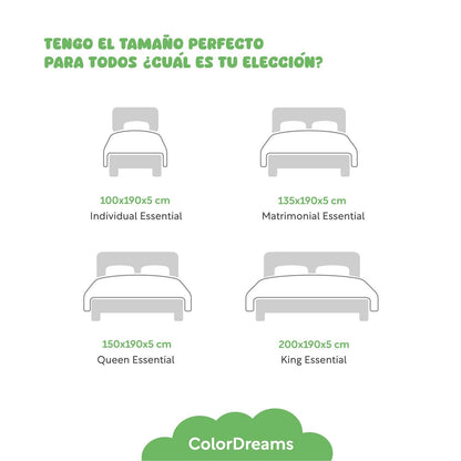 Colchoneta Topper Cubrecolchon Individual Memory Foam 5cm - ColorDreams