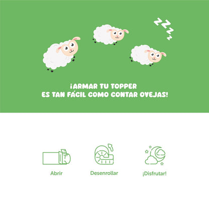 Colchoneta Topper Cubrecolchon Individual Memory Foam 5cm - ColorDreams